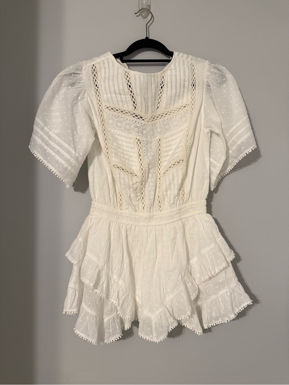 NWT Abercrombie & Fitch White Eyelet Romper Small Petite